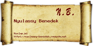 Nyulassy Benedek névjegykártya