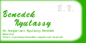 benedek nyulassy business card